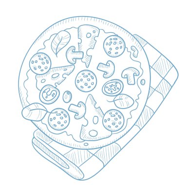 lezzetli pizza salam.