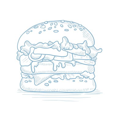 Lezzetli ve iştah açıcı hamburger.