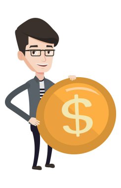 Doları para ile başarılı iş adamı.