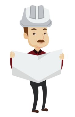 Bir plan vektör çizim izlerken mühendisi.