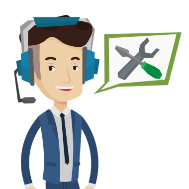 Teknik destek operatör vektör çizim.