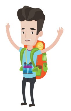 Backpacker eller yukarı vektör çizim ile.