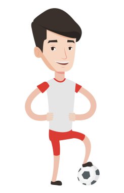 Futbolcu top vektör çizim ile.