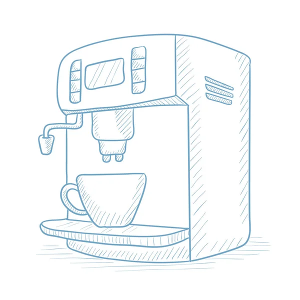 Cafetera con taza . — Vector de stock