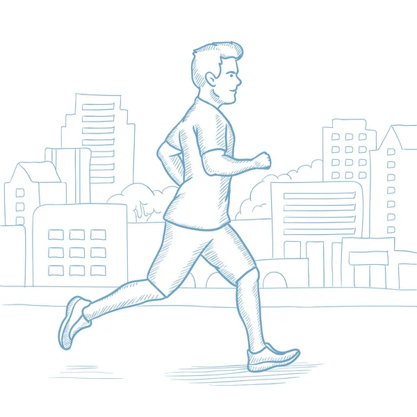 Homme sportif jogging illustration vectorielle . — Image vectorielle