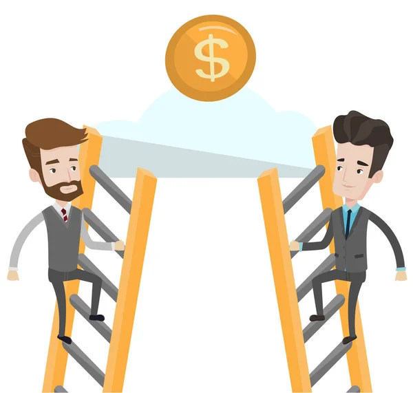 Dvě podnikatel soutěžit o peníze. — Stockový vektor