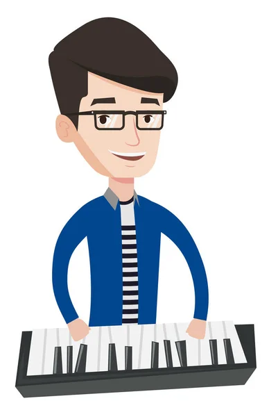 Man spelen piano vectorillustratie. — Stockvector