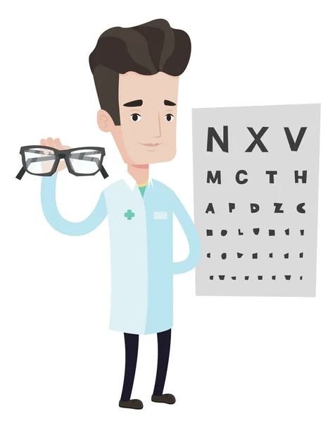 Augenarzt mit Brille. — Stockvektor