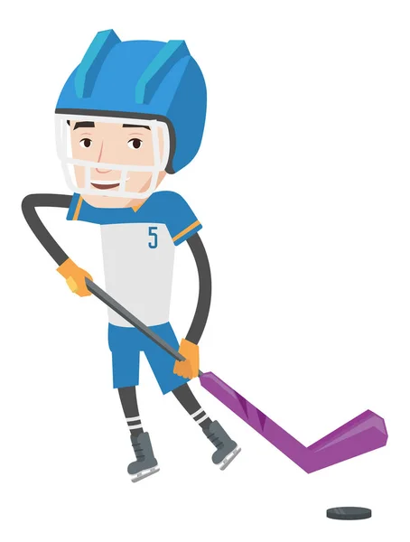 Hielo jugador de hockey vector ilustración . — Vector de stock