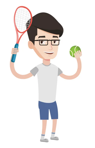 Illustrazione vettoriale giocatore di tennis maschile . — Vettoriale Stock