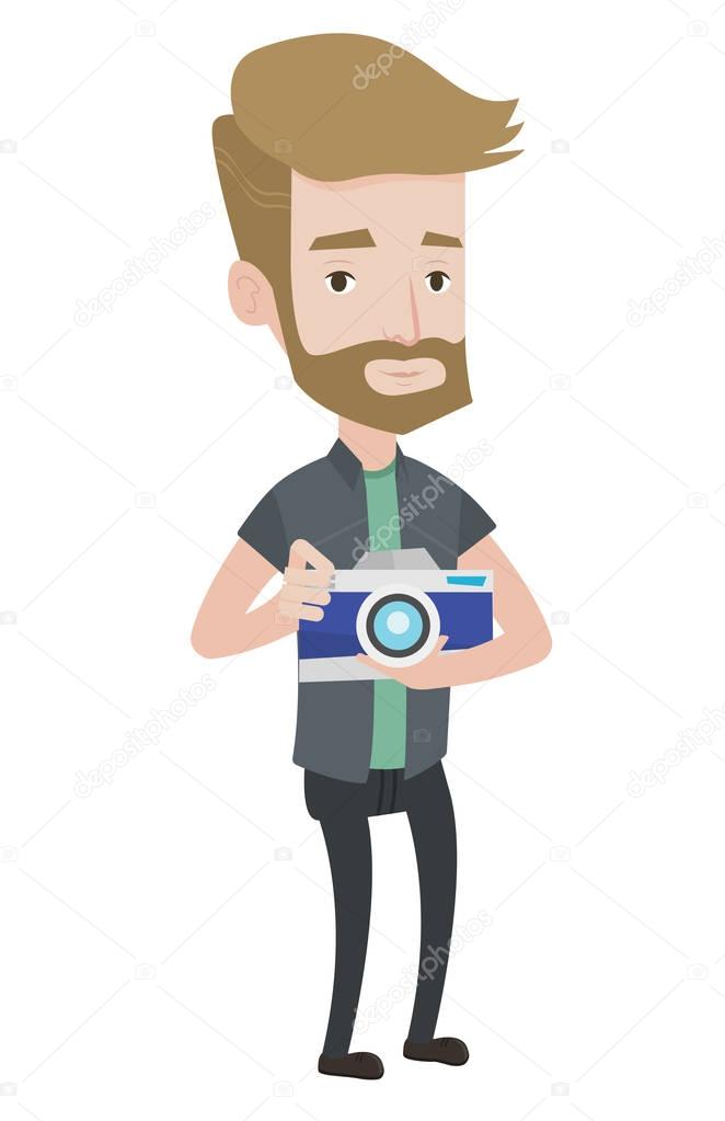 Photographer with camera vector illustration.