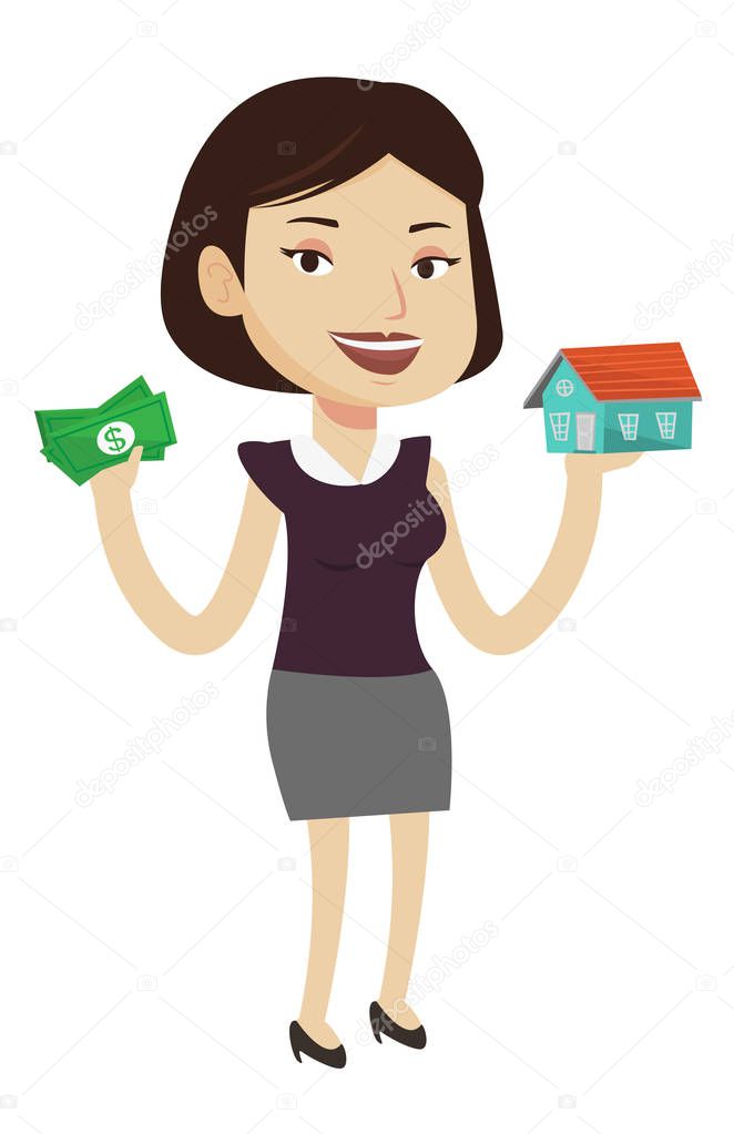 Woman buying house thanks to loan.