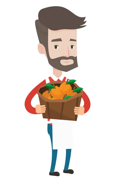 Straßenverkäufer mit Obst und Gemüse. — Stockvektor