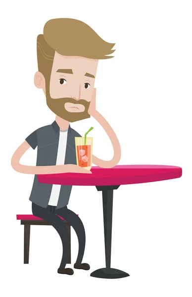 Hombre bebiendo cóctel en el bar . — Vector de stock