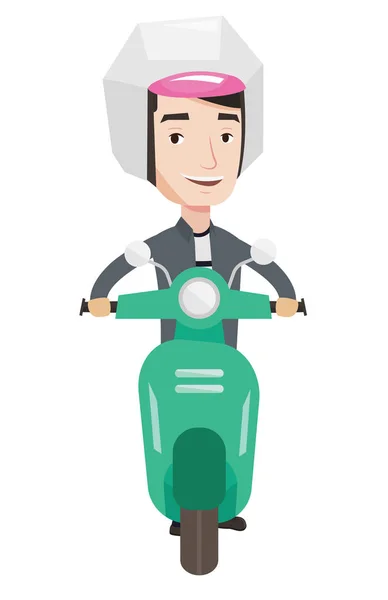 Homme équitation scooter dans la ville illustration vectorielle — Image vectorielle