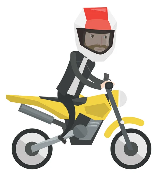 Homem equitação motocicleta vetor ilustração . — Vetor de Stock