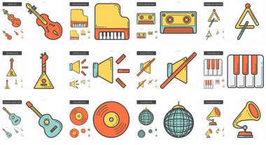 müzik çizgi Icon set.