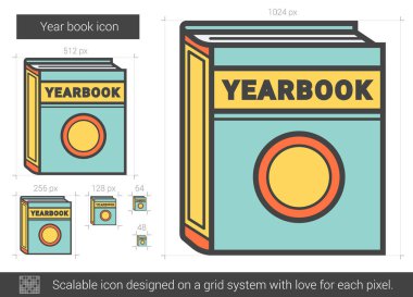 Year book line icon. clipart