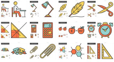 Eğitim satır Icon set.