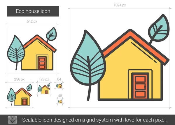 에코 하우스 선 아이콘. — 스톡 벡터