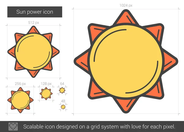 Sol icono de línea de energía . — Archivo Imágenes Vectoriales