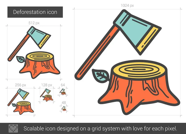 Icono de línea de deforestación . — Archivo Imágenes Vectoriales