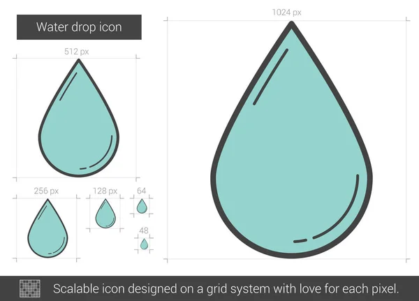 Water daling lijn pictogram. — Stockvector