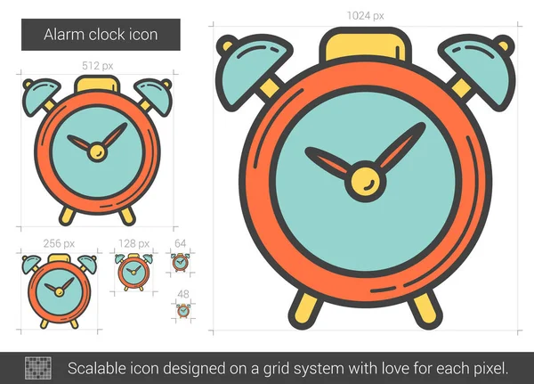 Значок линии будильника. — стоковый вектор