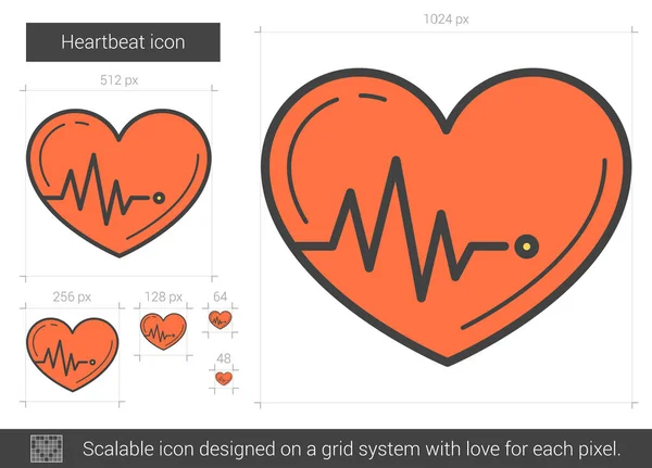 Heartbeat line ikon. — Stock vektor