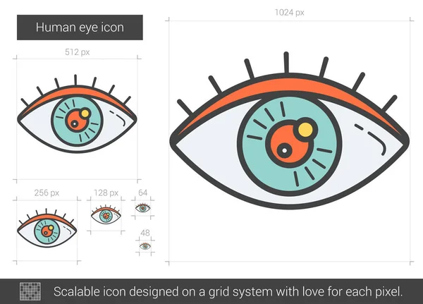 Menselijk oog lijn pictogram. — Stockvector