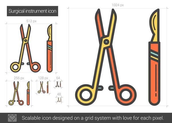 Instrumentos quirúrgicos icono de línea . — Archivo Imágenes Vectoriales