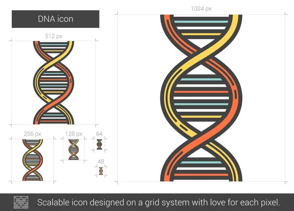 Icône de ligne ADN . — Image vectorielle