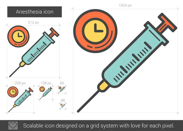 Pictogram van de lijn van de anesthesie. — Stockvector