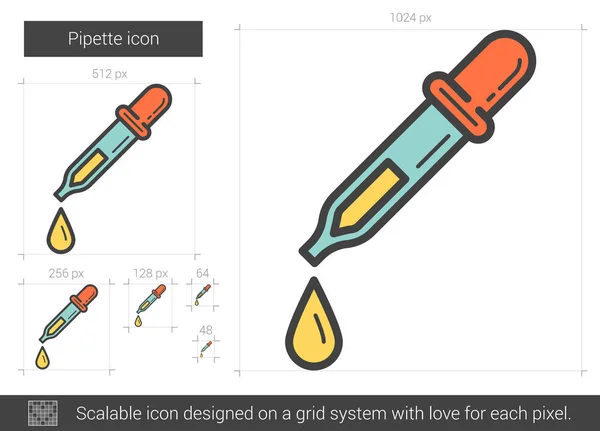 Pipetteer lijn pictogram. — Stockvector