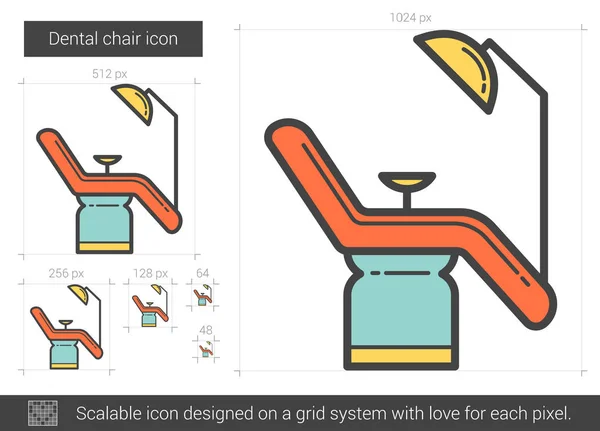 Icono de línea de silla dental. — Vector de stock