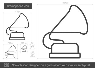 Gramofon satırı simgesi.