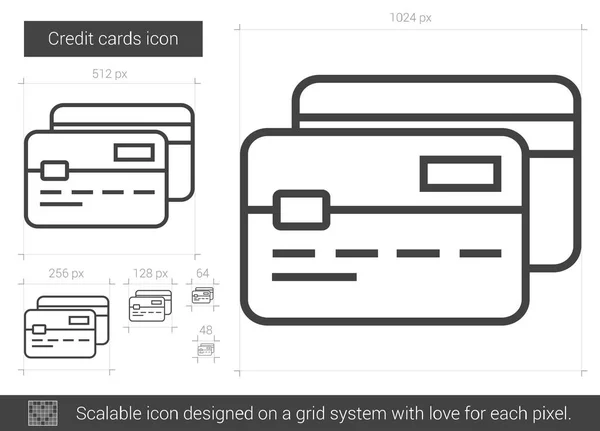 Icono de línea tarjetas de crédito . — Archivo Imágenes Vectoriales