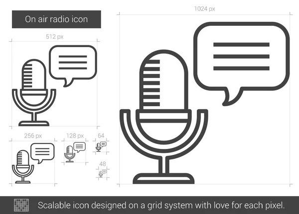 En el icono de la línea de radio aérea . — Archivo Imágenes Vectoriales