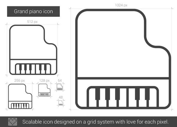 Zongora sor ikon. — Stock Vector