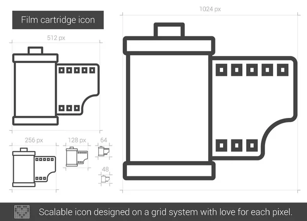 필름 카트리지 라인 아이콘. — 스톡 벡터