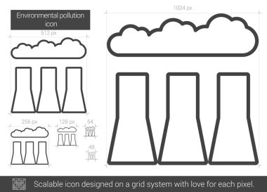 Çevre kirliliği satırı simgesi.