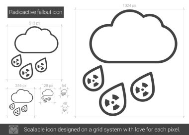 Radyoaktif serpinti satırı simgesi.