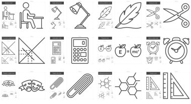 Eğitim satır Icon set.