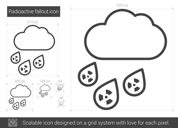 Icona della linea di fallout radioattiva . — Vettoriale Stock