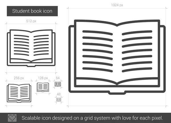 Ícone de linha de livro estudante . —  Vetores de Stock