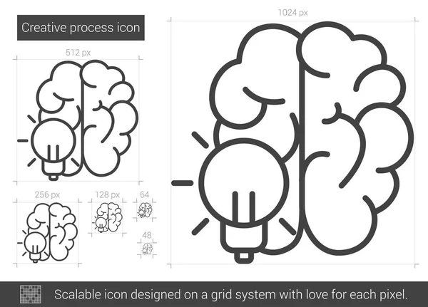 Kreativ process line ikon. — Stock vektor