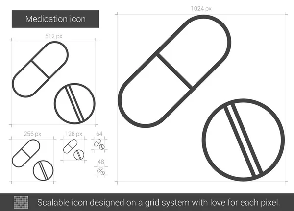 Icône ligne de médicament . — Image vectorielle
