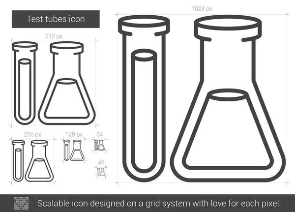 Probówki linia ikona. — Wektor stockowy