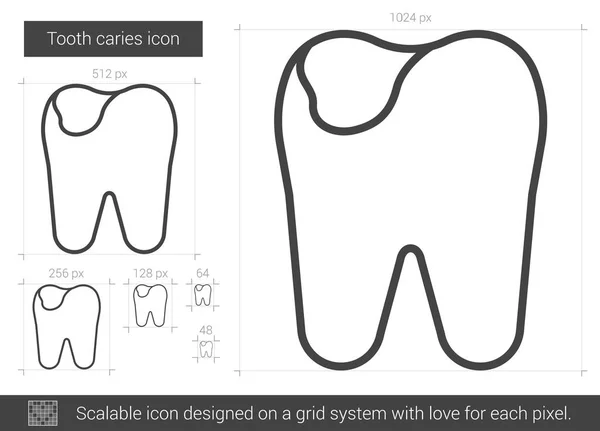 Tand karies ikon. — Stock vektor