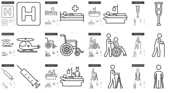 Set di icone della linea di medicina . — Vettoriale Stock